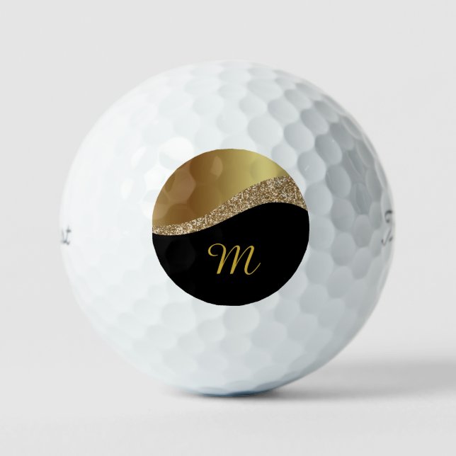BLACK MONOGRAM WAVE GOLD BALLS (Front)