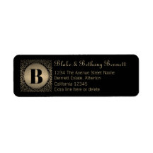 Black Monogrammed Custom Return Address
