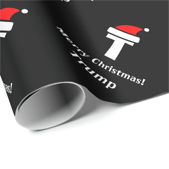Black monogrammed Merry Christmas wrappingpaper (Roll Corner)