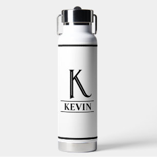 Black Monogrammed Water Bottle