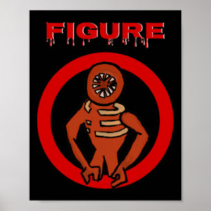 Black Monster Horror Game Doors Halloween Custome  Poster