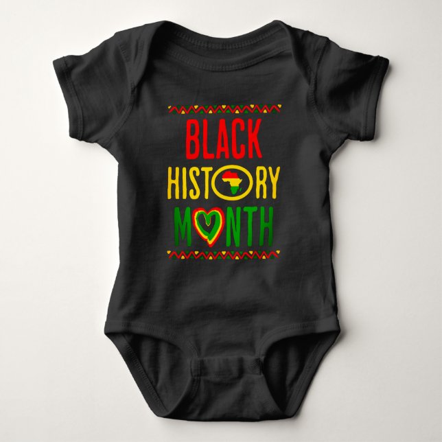 Black Month, Juneteenth, Black History Month Baby Bodysuit (Front)