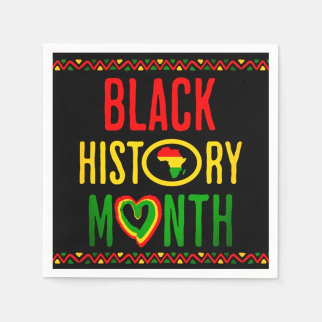 Black Month, Juneteenth, Black History Month Napkin (Front)