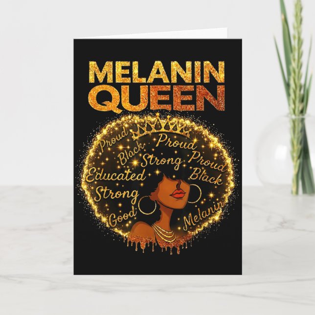 Black Month Pride Queen Blessed Melanin Magic  Card (Front)
