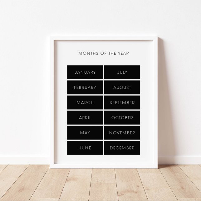 Black months of the year educational poster (Creator Uploaded)