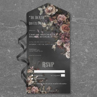 Black Moody Gothic Flowers Mist No Dinner Details