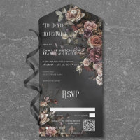 Black Moody Gothic Flowers & Mist QR Code