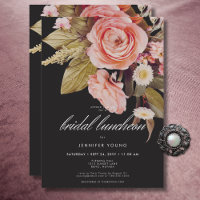 Black Moody Pink Blush Blooms Bridal Luncheon