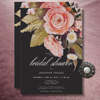 Black Moody Pink Blush Blooms Bridal Shower