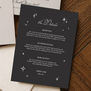 Black Moody Wedding Details Enclosure Card