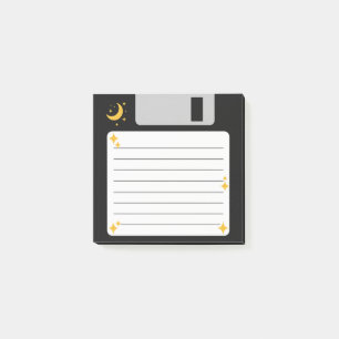 Black Moon and Stars Floppy Disc Notes