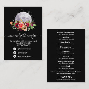 Black Moon And Stars Spell Jar And Kit Business Card