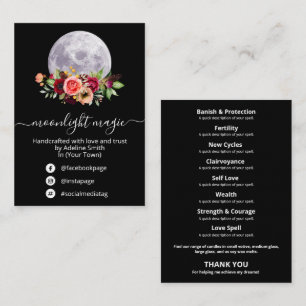 Black Moon Flower Spell Jar And Kit Business Card