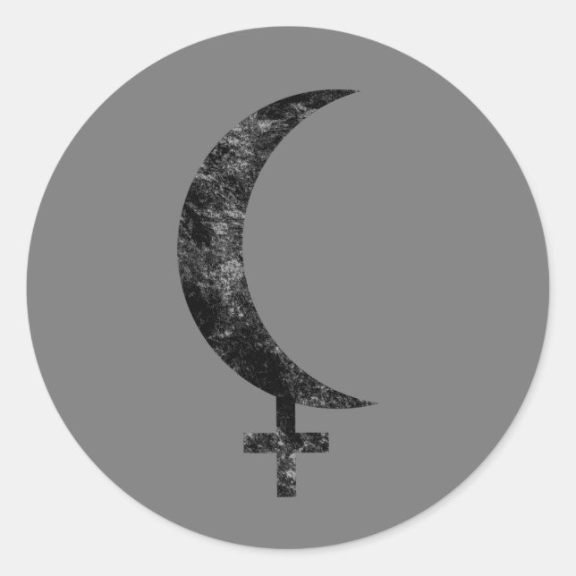 Black Moon Lilith Esoteric Astrology Sign Classic Round Sticker (Front)