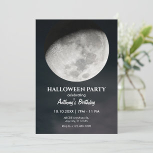Black moon mystic halloween birthday Invitation