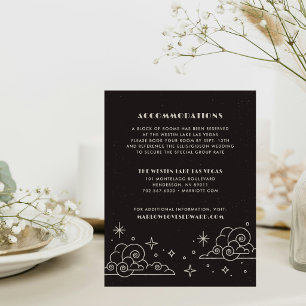 Black Moon & Stars Celestial Wedding Enclosure Card