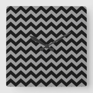 Black Moroccan Moods Chevrons Square Wall Clock