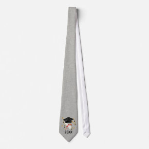 Black Mortar and Diploma Graduation Tie