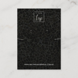 BLACK MOSAIC TEXTURE NECKLACE EARRING DISPLAY BUSINESS CARD