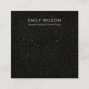 BLACK MOSAIC TEXTURE STUD EARRING DISPLAY CARD