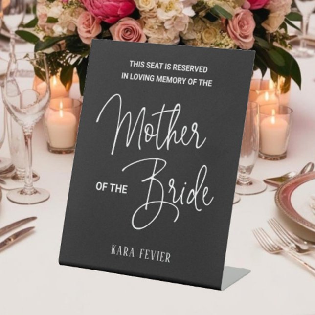 Black Mother Bride Memorial Chair Reserved Wedding Pedestal Sign (Creator Uploaded)