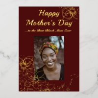 Black Mother's Day Dinner Party Foil Invitation