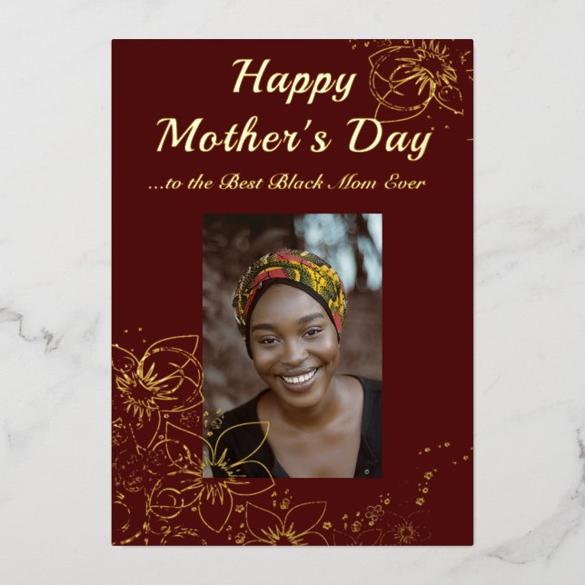 Black Mother's Day Dinner Party Foil Invitation (Front)