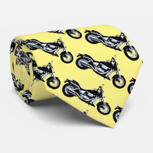 Black motorbike, yellow tie