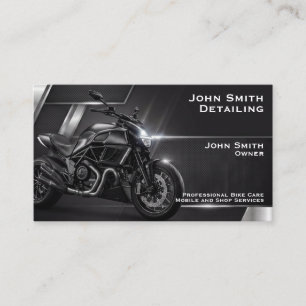 Black Motorcycle Detailing Washing Repair Business Card