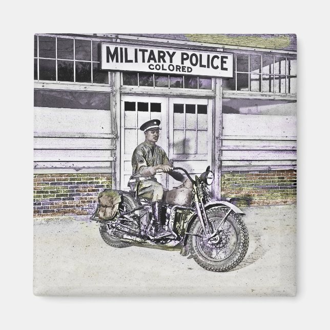 Black Motorcycle Police ww2 Magnet (Front)