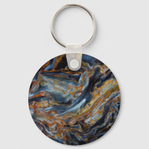 Black Mottled Pietersite Key Ring