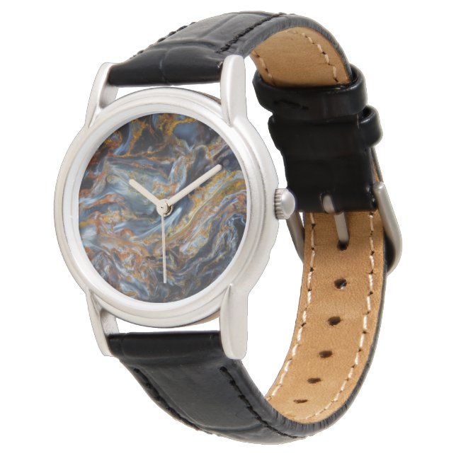 Black Mottled Pietersite Watch (Angled)