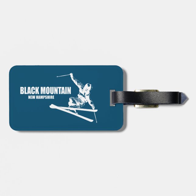 Black Mountain New Hampshire Skier Luggage Tag (Back Horizontal)