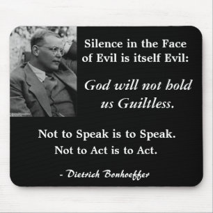 Black Mouse Pad-Bonhoeffer-SilenceintheFaceofEvil Pad