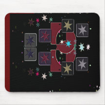 Black Mousepad Stars