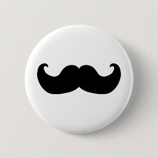Black Moustache 6 Cm Round Badge