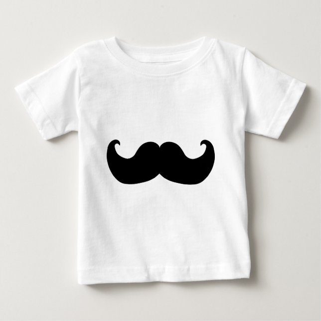 Black Moustache Baby T-Shirt (Front)