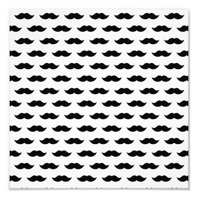 Black Moustache Background Photo Print (Front)