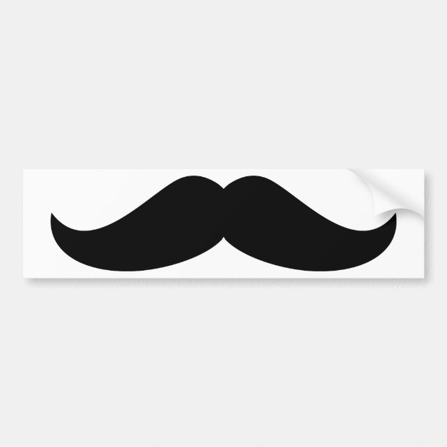 Black Moustache Bumper Sticker (Front)