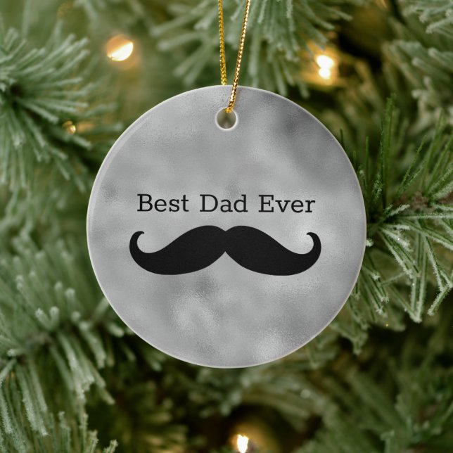 Black Moustache Ceramic Tree Decoration (Tree)
