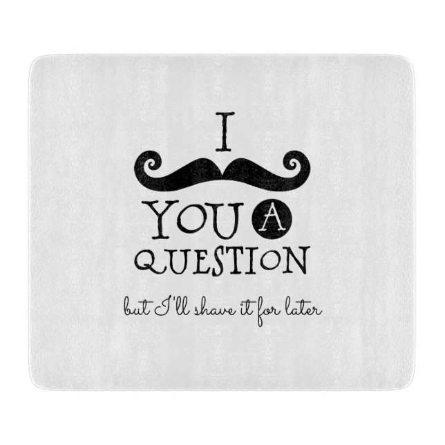Black Moustache Humour Cutting Board (Front)