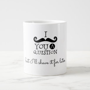 Black Moustache Humour Large Coffee Mug