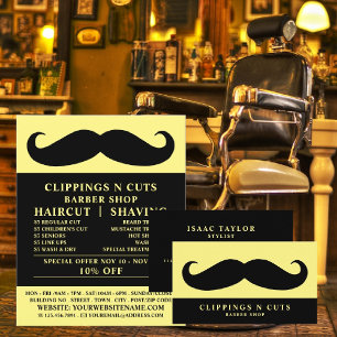 Black Moustache, Men's Barbers Business Card