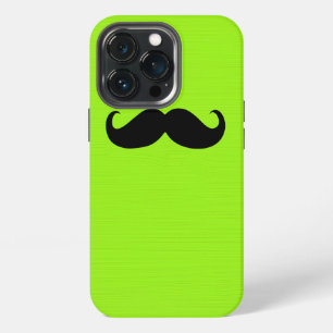 Black Moustache on Green Background iPhone 13 Pro Case