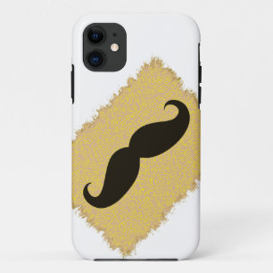 Black Moustache on leopard skin iPhone 11 Case