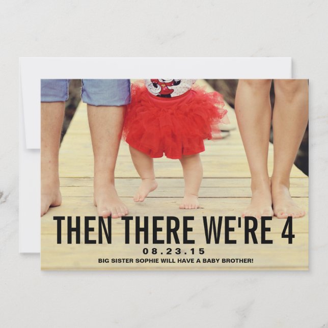 Black Moustache | Photo Pregnancy Announcement (Front)