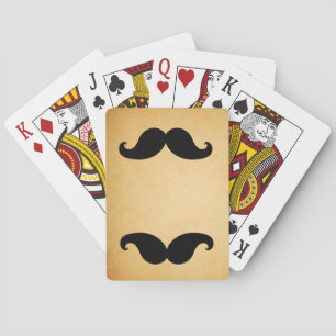 Black Moustache Printed Vintage Paper Playing Playing Cards