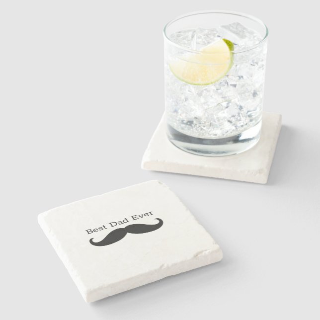Black Moustache Stone Coaster (Side)