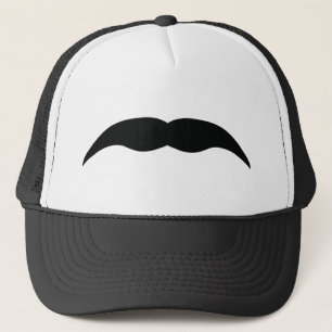 black moustache trucker hat