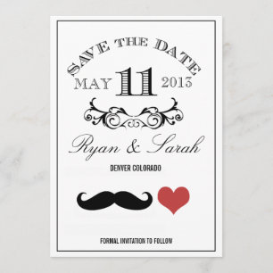 Black Moustache Wedding DAY 11 Save the Date